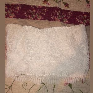 White floral tube top